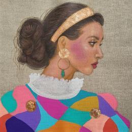 Peinture Anne-Berangère par Rosângela | Tableau Figuratif Acrylique Portraits