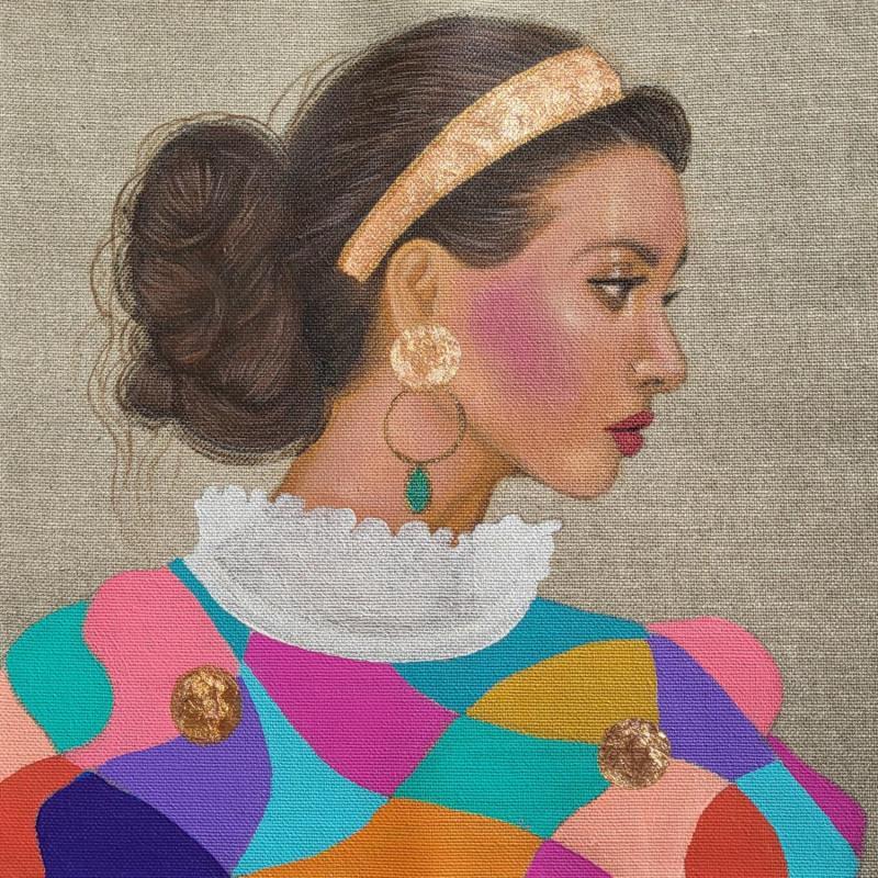 Peinture Anne-Berangère par Rosângela | Tableau Figuratif Portraits Acrylique