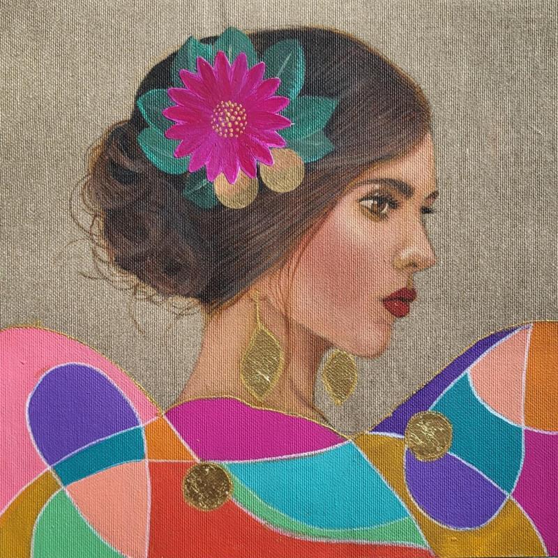 Peinture Alcinda par Rosângela | Tableau Figuratif Portraits Acrylique