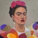 Pintura Kahlo por Rosângela | Pintura Figurativo Retrato Acrílico Hoja de oro