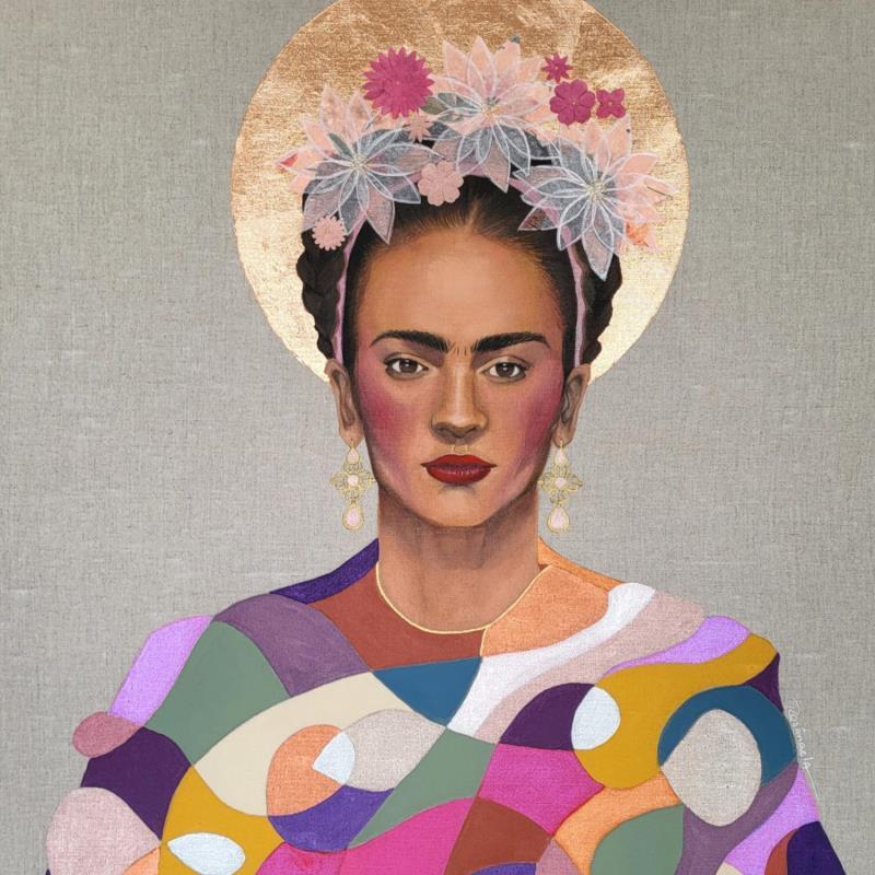 Painting Frida by Rosângela | Painting Figurative Portrait Acrylic