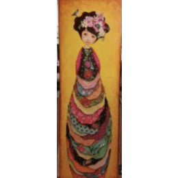 Peinture Zohra par Blais Delphine | Tableau Figuratif Acrylique, Collage Enfant, Scènes de vie