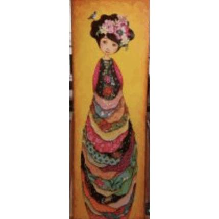 Peinture Zohra par Blais Delphine | Tableau Figuratif Acrylique, Collage Enfant, Scènes de vie