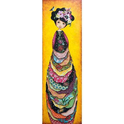 Painting Zohra by Blais Delphine | Painting Figurative Acrylic, Gluing Child, Life style