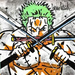 Peinture Zoro et ses sabres par Cornée Patrick | Tableau Pop-art Graffiti, Huile Cinéma, Enfant, Icones Pop