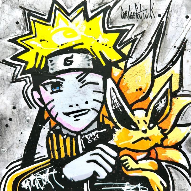 Peinture Naruto et Kyûbi par Cornée Patrick | Tableau Pop-art Cinéma Icones Pop Enfant Graffiti Huile