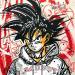 Peinture Son Goku, bad boy par Cornée Patrick | Tableau Pop-art Cinéma Icones Pop Enfant Graffiti Huile