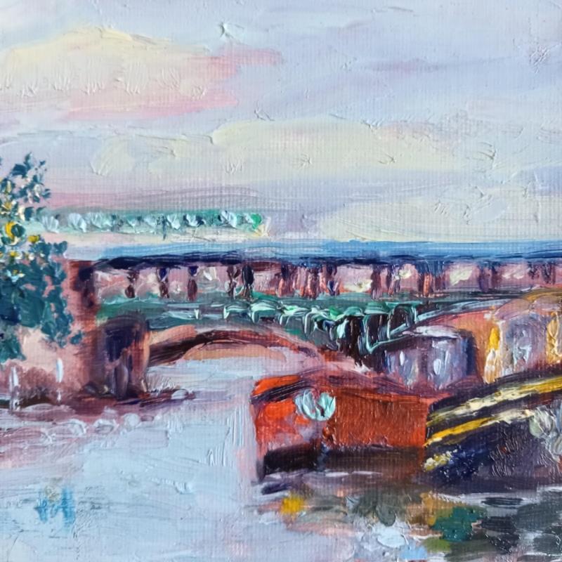 Peinture La seine par Manière Anisa  | Tableau Figuratif Paysages Huile