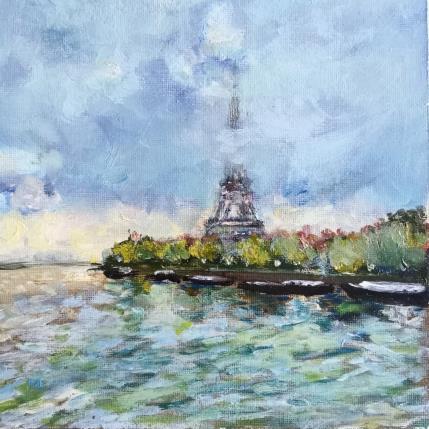 Gemälde La tour Eiffel von Manière Anisa  | Gemälde Figurativ Öl Architektur, Pop-Ikonen