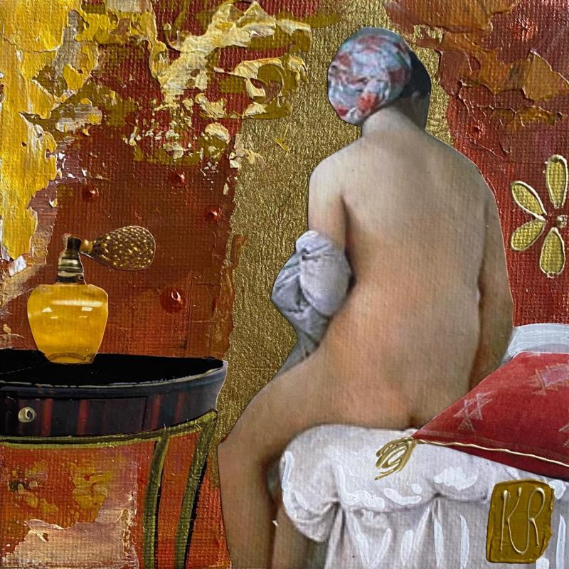 Gemälde La détente  von Romanelli Karine | Gemälde Figurativ Alltagsszenen Akt Acryl Collage