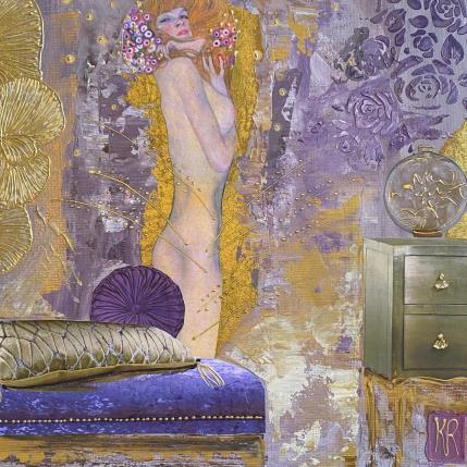 Gemälde Séduction  von Romanelli Karine | Gemälde Figurativ Acryl, Collage, Papier, Posca Akt, Alltagsszenen