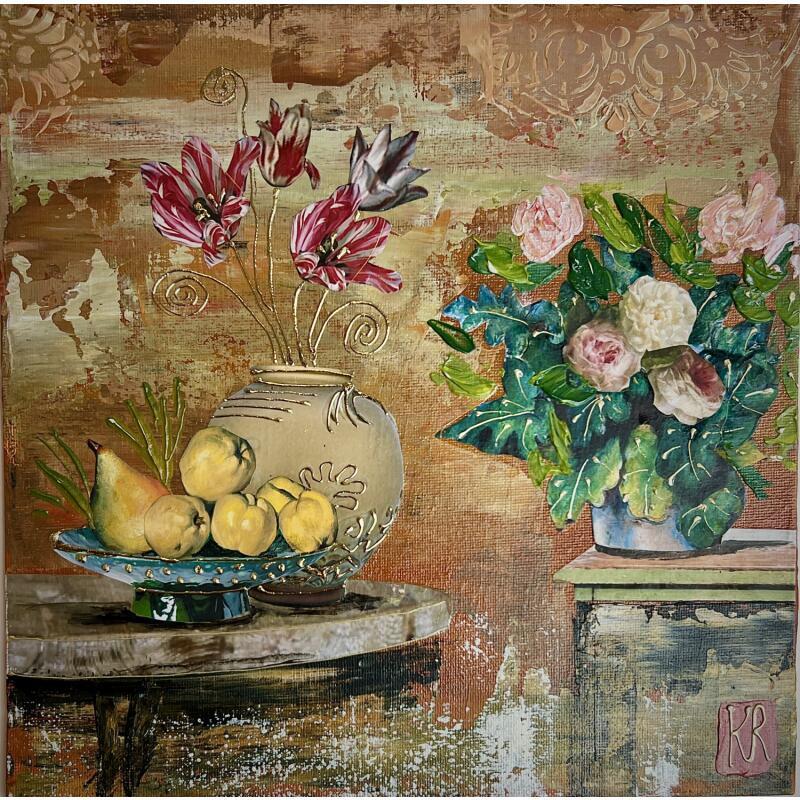 Peinture Rosa par Romanelli Karine | Tableau Figuratif Acrylique Collage