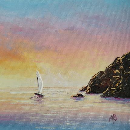 Gemälde Lumière sur les rochers von Blandin Magali | Gemälde Figurativ Öl Landschaften