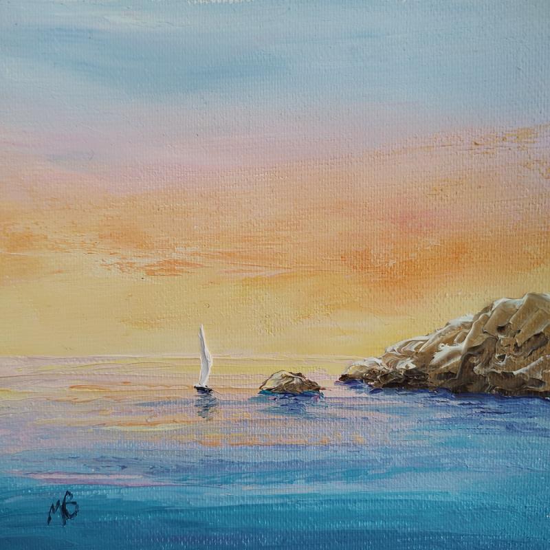 Gemälde Lumière couchante von Blandin Magali | Gemälde Figurativ Landschaften Öl