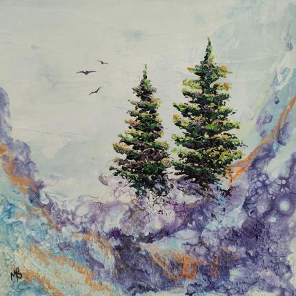 Gemälde Les cimes von Blandin Magali | Gemälde Figurativ Öl Landschaften, Pop-Ikonen