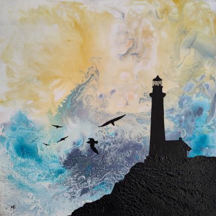 Peinture Lumière sur le phare par Blandin Magali | Tableau Figuratif Huile Paysages