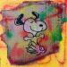 Peinture Snoopy happy par Kikayou | Tableau Pop-art Icones Pop Graffiti Acrylique Collage