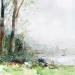Painting Lecture au bord de la Loire by Gutierrez | Painting Impressionism Landscapes Watercolor