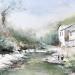Painting Pêche en rivière - La Touraine by Gutierrez | Painting Impressionism Landscapes Urban Watercolor