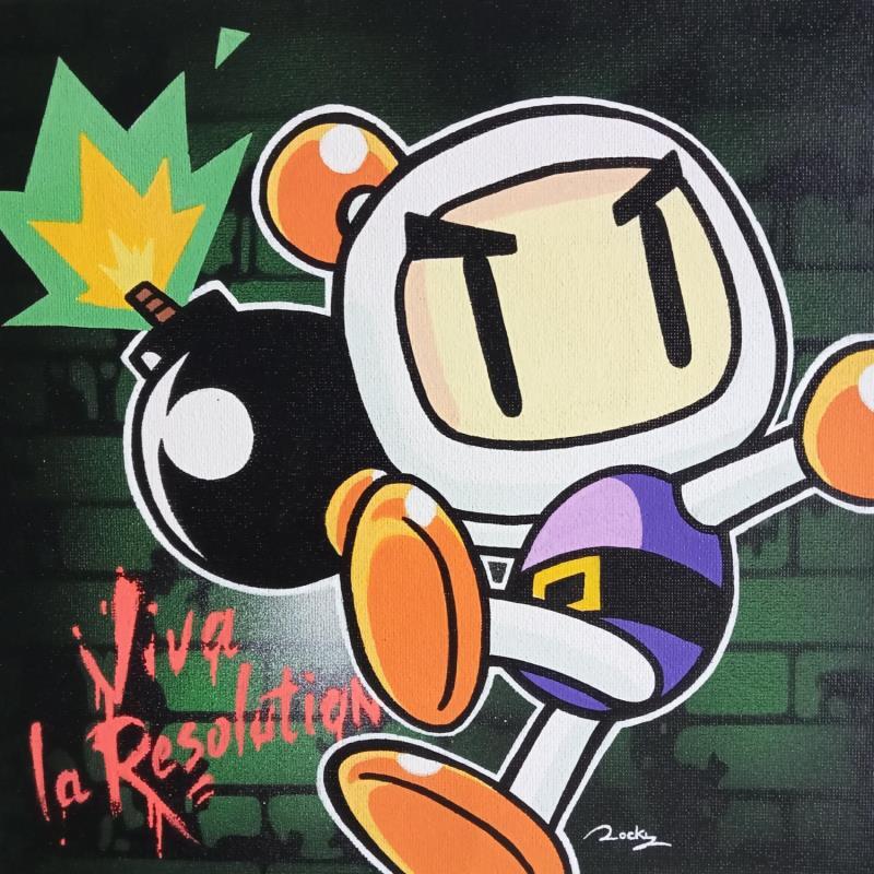 Painting Viva la resolution by Rocky Chaplin | Painting Pop-art Pop icons Acrylic