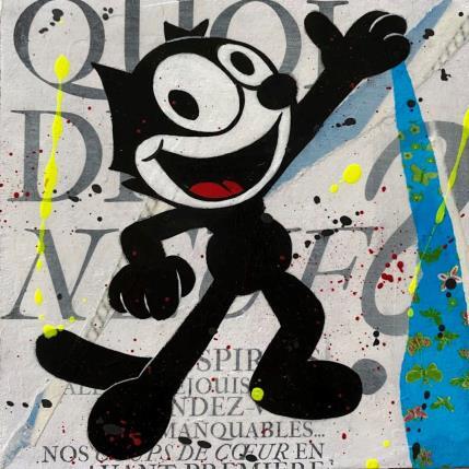 Peinture F2  Félix par Marie G.  | Tableau Pop-art Acrylique, Bois, Collage Icones Pop