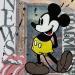 Painting F3  Mickey news by Marie G.  | Painting Pop-art Pop icons Wood Acrylic Gluing