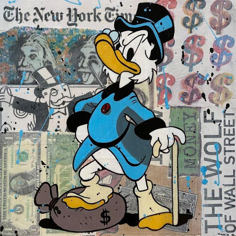 Painting F4 the wolf by Marie G.  | Painting Pop-art Pop icons Wood Acrylic Gluing