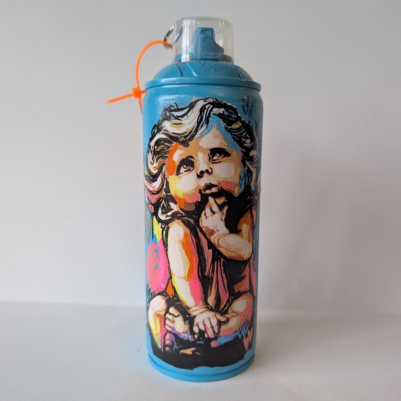 Sculpture L'ange cupidon  par Sufyr | Sculpture Street Art Enfant Graffiti Posca