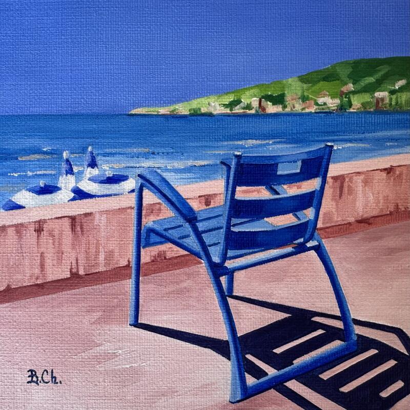 Painting Lumière bleue by Chassagnette Béatrice | Painting Figurative Landscapes Oil
