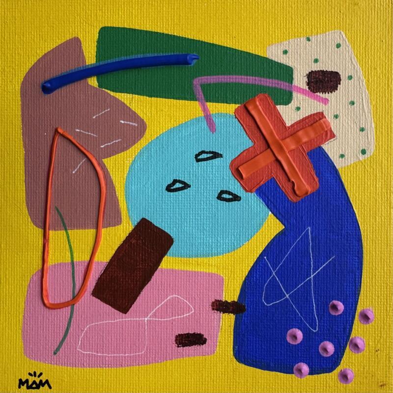 Painting YELLOW POP by Mam | Painting Pop-art Society Minimalist Acrylic