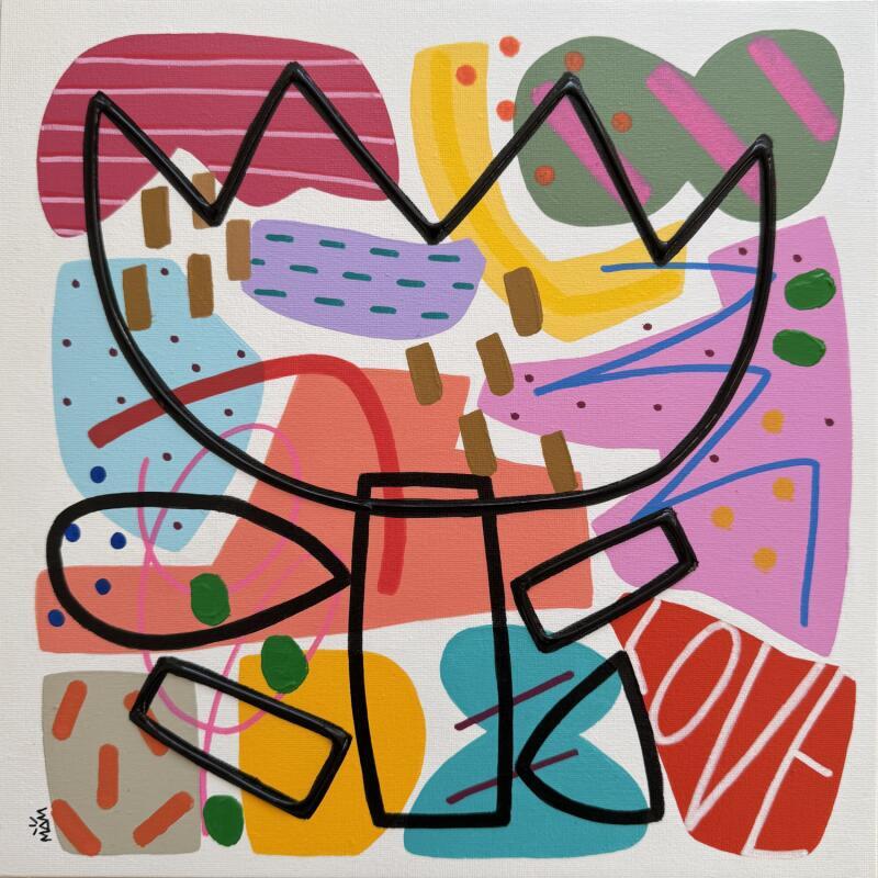 Peinture LOVE COLORS par Mam | Tableau Abstrait Icones Pop Natures mortes Minimaliste Acrylique