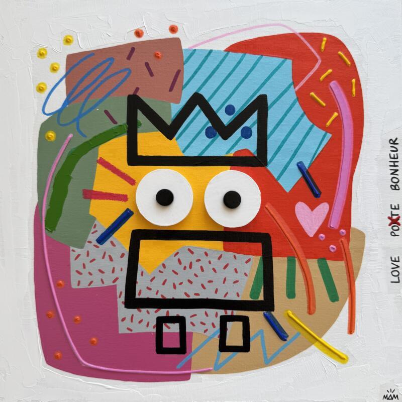 Peinture LOVE POTE BONHEUR par Mam | Tableau Pop-art Portraits Icones Pop Minimaliste Acrylique
