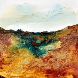 Painting 2154 Bronze Age by Depaire Silvia | Painting Abstract Acrylic Landscapes, Minimalist, Nature