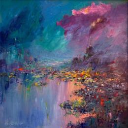 Painting Mystic Land by Petras Ivica | Painting Impressionism Oil Landscapes