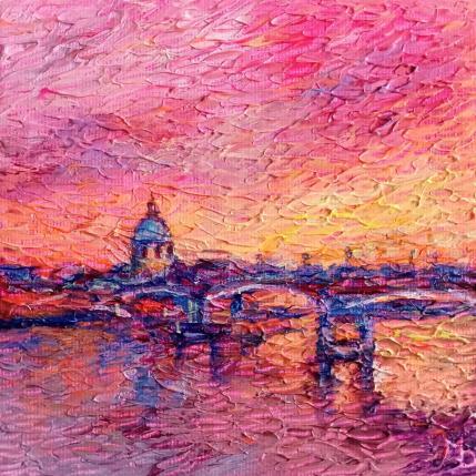 Painting Ciel rose la ville rose by Mélanie Dubois | Painting