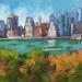 Painting Skyline à NY by Elisabeth Bazin | Painting Figurative Architecture Acrylic