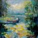 Peinture Promenade en Barque par Malynovska Iryna | Tableau Impressionnisme Paysages Nature Huile