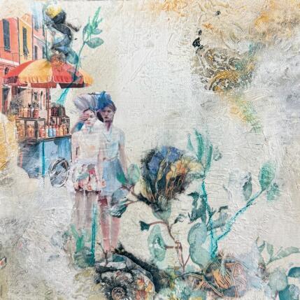 Peinture Les petites gâteries par Bergeron Marie-Josée | Tableau Abstrait Acrylique, Collage, Papier, Pastel, Posca