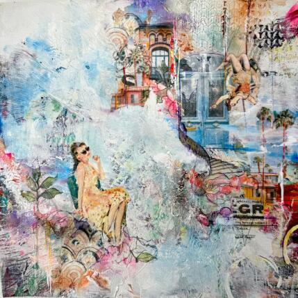 Peinture Là où tu seras, j'y serai aussi par Bergeron Marie-Josée | Tableau Abstrait Acrylique, Collage, Papier, Pastel