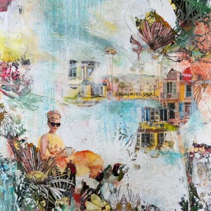 Peinture Les vacances dorées par Bergeron Marie-Josée | Tableau Abstrait Acrylique, Collage, Encre, Papier, Pastel