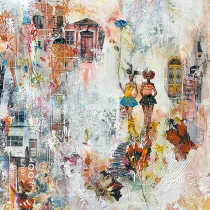 Peinture Le mystère des femmes par Bergeron Marie-Josée | Tableau Abstrait Acrylique, Collage, Papier, Pastel, Posca