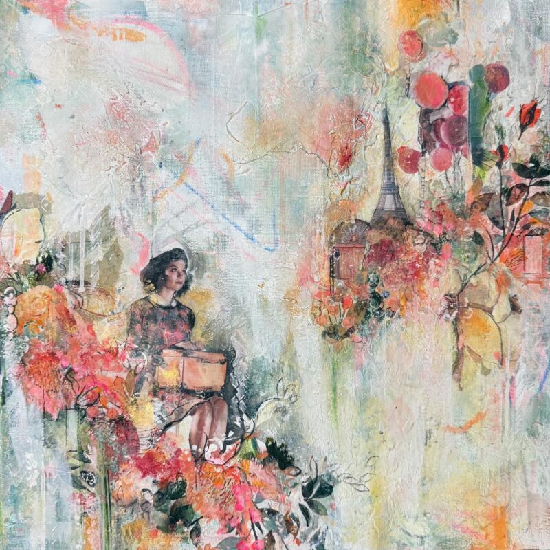 Peinture Retour aux sources par Bergeron Marie-Josée | Tableau Abstrait Acrylique Collage Posca Pastel Papier