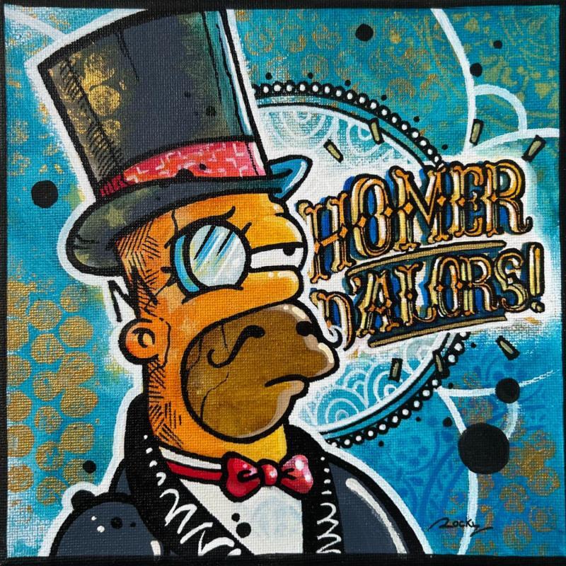 Pintura Homer d'alors por Rocky Chaplin | Pintura Pop art Cine Iconos pop Graffiti Acrílico Posca