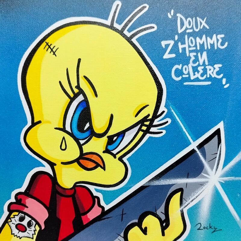 Painting Doux z'homme en colère by Rocky Chaplin | Painting Pop-art Pop icons Acrylic