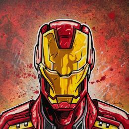 Painting Iron man  by Rocky Chaplin | Painting Pop-art Acrylic, Graffiti, Posca Pop icons