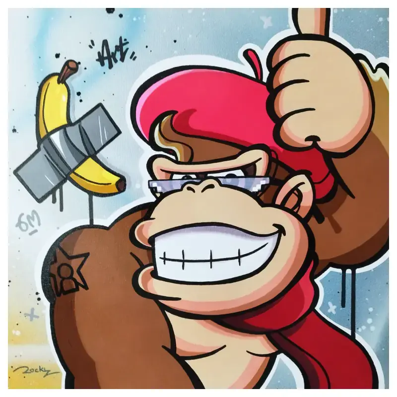 Peinture Donkey par Rocky Chaplin | Tableau Pop-art Icones Pop Acrylique