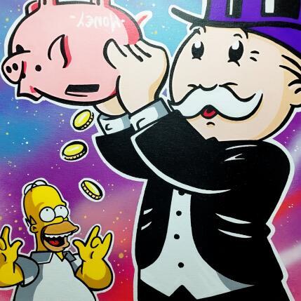 Peinture Money Pig par Rocky Chaplin | Tableau Pop-art Acrylique Icones Pop