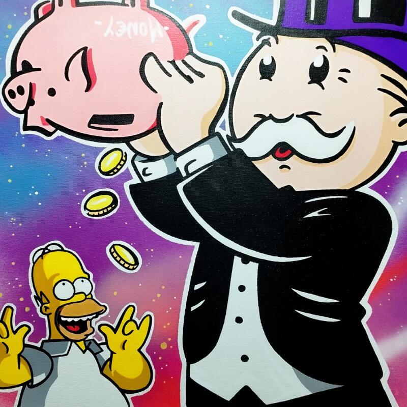 Peinture Money Pig par Rocky Chaplin | Tableau Pop-art Icones Pop Acrylique