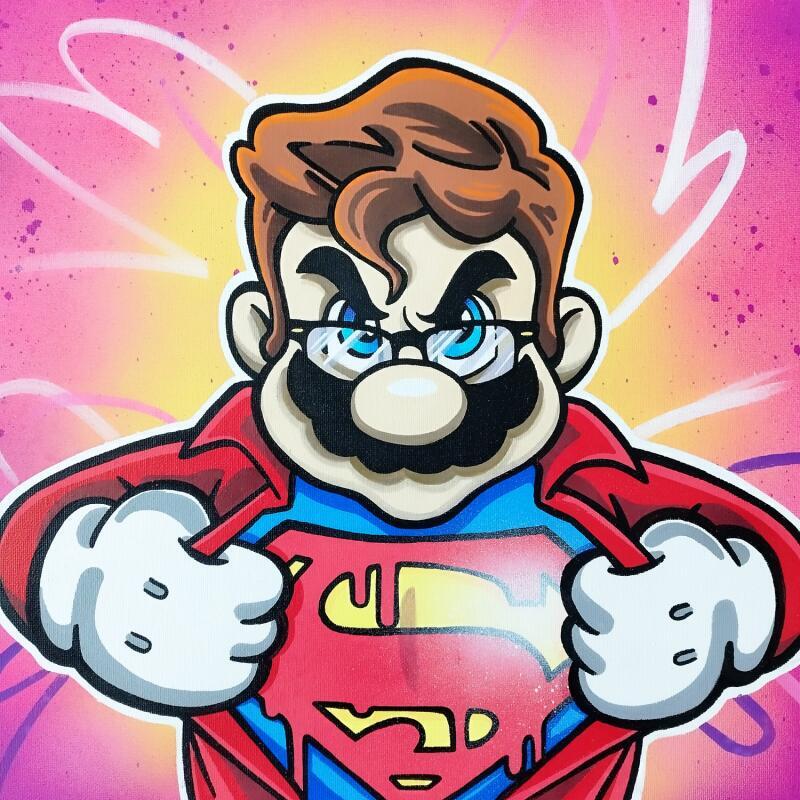 Peinture Super Mario par Rocky Chaplin | Tableau Pop-art Icones Pop Acrylique