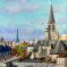 Peinture Paris Awakens par Xanlar | Tableau Impressionnisme Architecture Huile